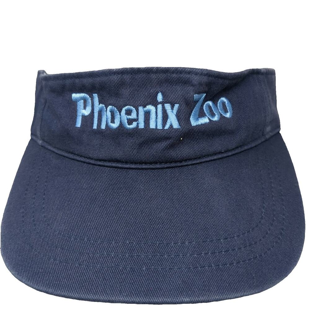 Fahrenheit Visor Blue One Size Phoenix Zoo Embroidered Cotton Strapback Hat